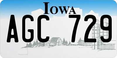 IA license plate AGC729