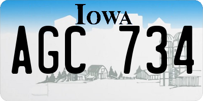 IA license plate AGC734