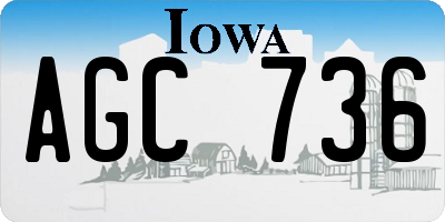 IA license plate AGC736