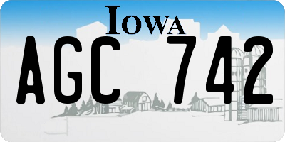 IA license plate AGC742