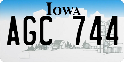 IA license plate AGC744
