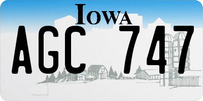 IA license plate AGC747