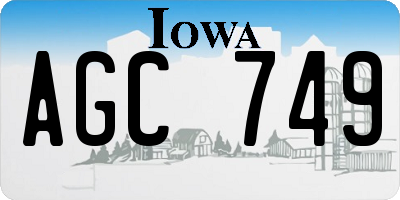 IA license plate AGC749