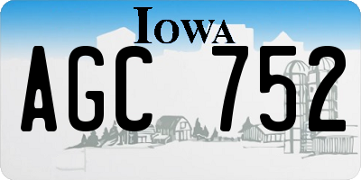 IA license plate AGC752