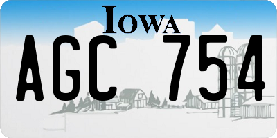 IA license plate AGC754