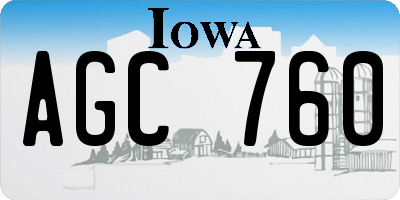 IA license plate AGC760