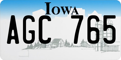 IA license plate AGC765