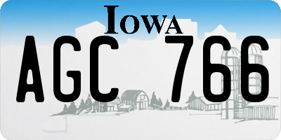 IA license plate AGC766