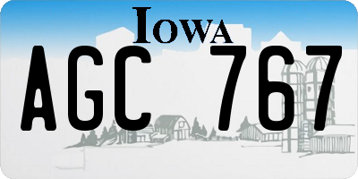 IA license plate AGC767