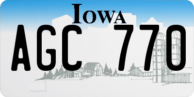 IA license plate AGC770