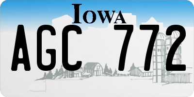IA license plate AGC772