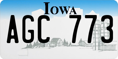 IA license plate AGC773