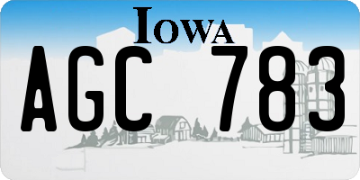 IA license plate AGC783