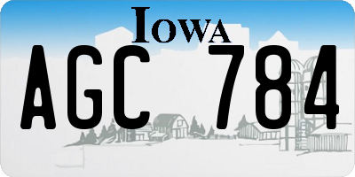 IA license plate AGC784