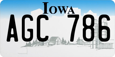 IA license plate AGC786