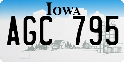 IA license plate AGC795