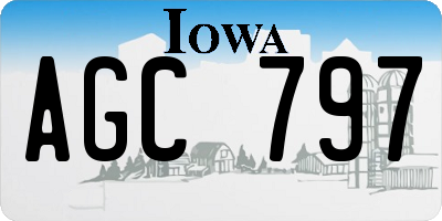 IA license plate AGC797