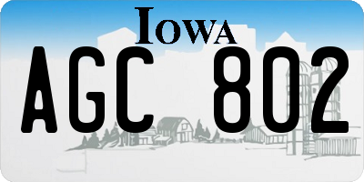 IA license plate AGC802