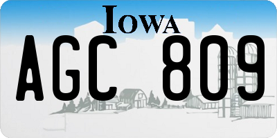 IA license plate AGC809