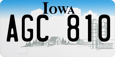 IA license plate AGC810