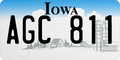 IA license plate AGC811