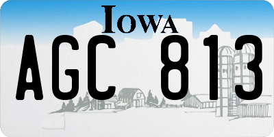 IA license plate AGC813