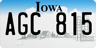 IA license plate AGC815