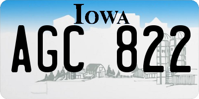 IA license plate AGC822