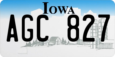 IA license plate AGC827