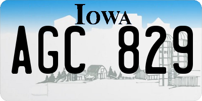 IA license plate AGC829