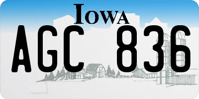 IA license plate AGC836