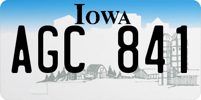 IA license plate AGC841