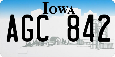 IA license plate AGC842