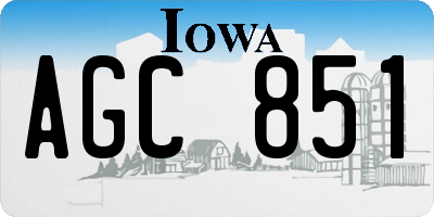 IA license plate AGC851