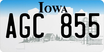 IA license plate AGC855
