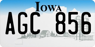 IA license plate AGC856