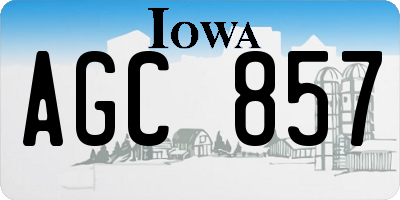 IA license plate AGC857