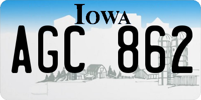 IA license plate AGC862