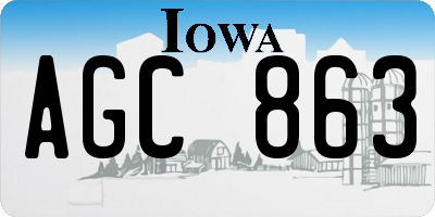 IA license plate AGC863