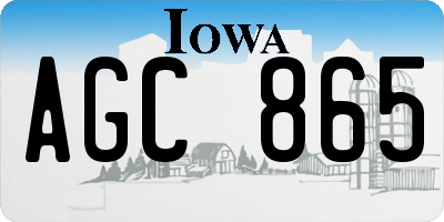 IA license plate AGC865