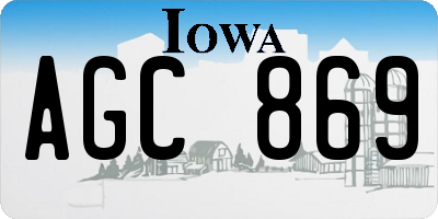 IA license plate AGC869
