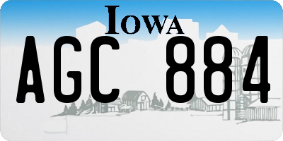 IA license plate AGC884