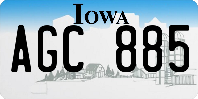 IA license plate AGC885