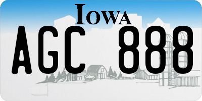 IA license plate AGC888