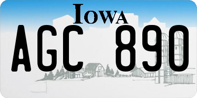 IA license plate AGC890