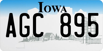 IA license plate AGC895