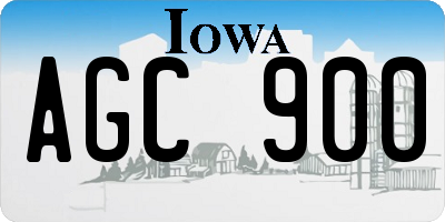 IA license plate AGC900