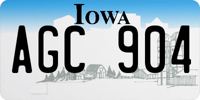 IA license plate AGC904