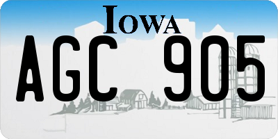 IA license plate AGC905