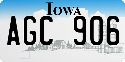 IA license plate AGC906